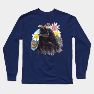 Floral Raven Long Sleeve T-Shirt